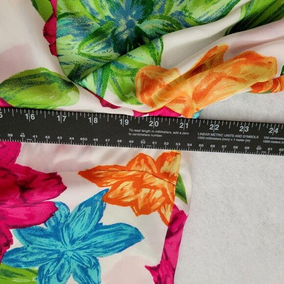 Charter Club Top Floral Size 0X Soft Flowy Sheer Bell Sleeves Side Slits - Picture 4 of 10